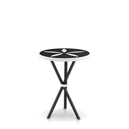 Sand Dollar Dining Table 18" Tex Black - Black and White Duraboard